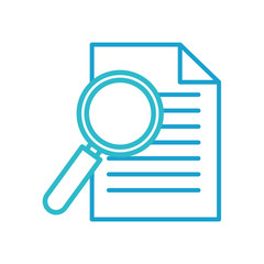 office business paper and magnifier work image vector illustration