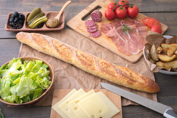 cooking italian sandwich