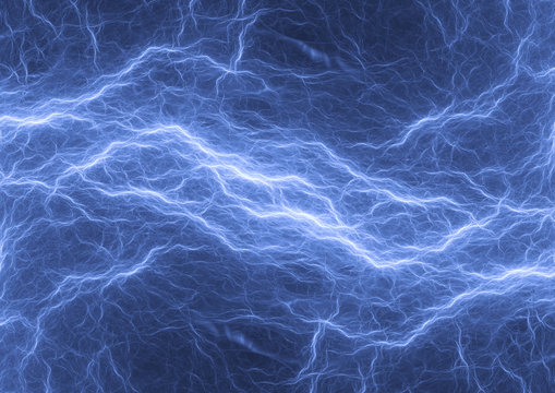Blue plasma lightning, electrical background