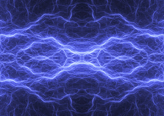 Blue plasma lightning, electrical background