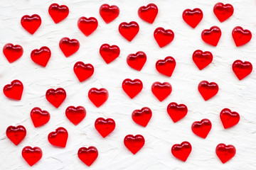 white background with red hearts