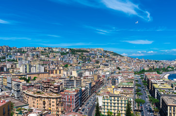 Fototapeta premium Naples (Campania, Italy) - The historic center of the biggest city of south Italy. Here in particular: the cityscape from Posillipo terrace