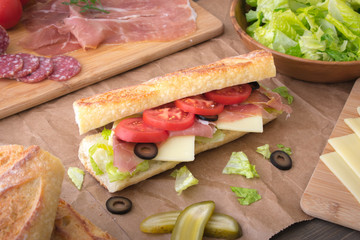 cooking italian sandwich