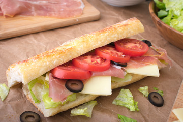 cooking italian sandwich