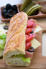 cooking italian sandwich
