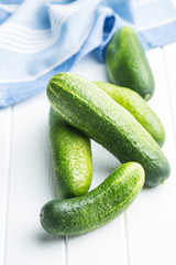 Fresh green cucumbers.