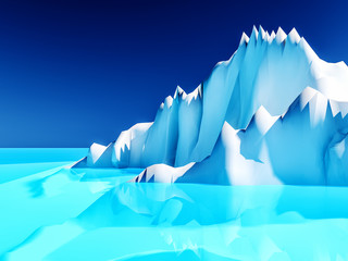 Iceberg  on the polar sea