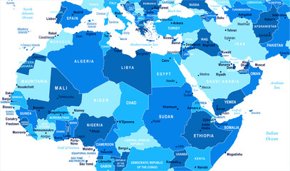 North Africa Map - Vector Illustration