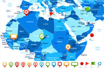 North Africa Map - Vector Illustration