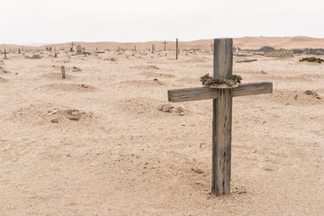 Grave in the historic Herero cemetry in Swakopmund