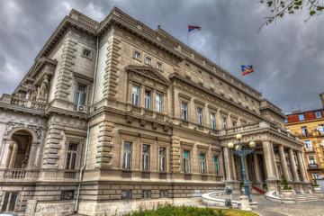 Fototapeta premium The City Assembly Terrace reserved for the Serbian sports champions in Belgrade. HDR Image.