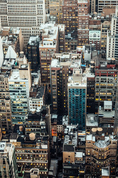 Aerial view of buildings in New York City