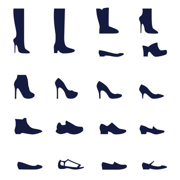Different types of women's shoes