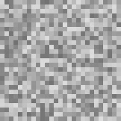 Pixel square tile mosaic background - geometric vector graphic design from grey squares