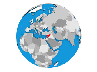 Naklejka premium Syria on globe isolated