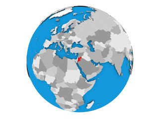 Jordan on globe isolated
