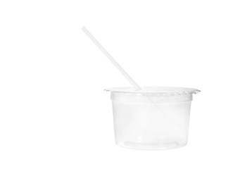 Plastic food container / Plastic container on white background.