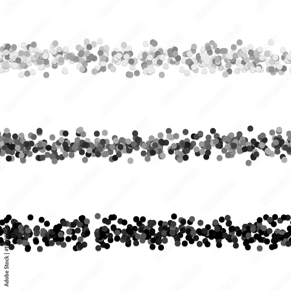Poster abstract circle pattern webpage separator line design set from small dots - repeatable vector graphi