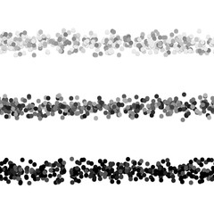 Abstract circle pattern webpage separator line design set from small dots - repeatable vector graphic design elements