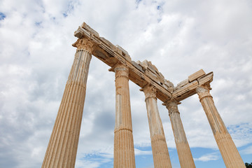 Columns of an ancient Greek temple, ruins