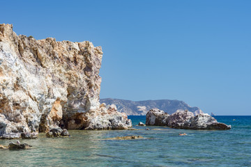 Fototapeta premium La spiaggia di Kastanas a Milos, arcipelago delle isole Cicladi GR