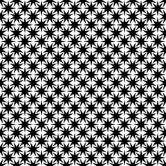 Monochrome seamless abstract geometric star pattern - vector background design