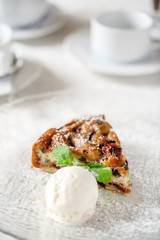 autumn cake with ice cream