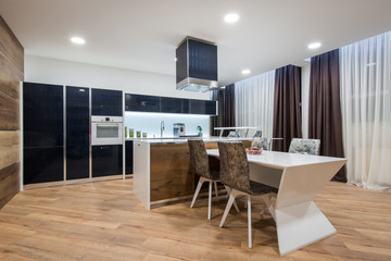 Kitchen and dining room interior