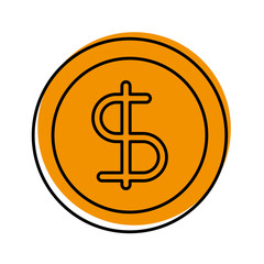 business coin money currrency banking vector illustration