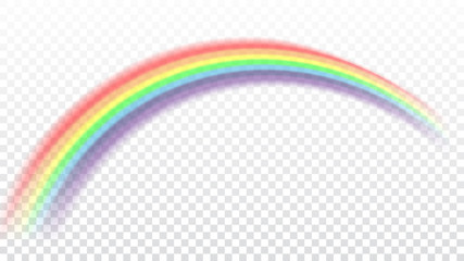 Rainbow icon. Shape arch realistic isolated on white transparent background. Colorful light and bright design element. Symbol of rain, sky, clear, nature. Graphic object Vector illustration - 172881325