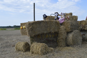 Huge straw tractor made for harvest Festival