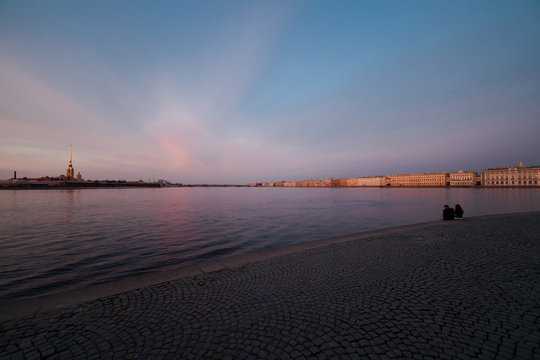 Rendezvous at sunset with river view