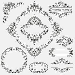 Vintage decorative frames set