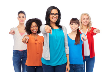 international group of happy smiling women