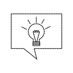 creativity speak bubble and idea bulb light vector illustration