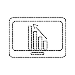 business tablet with financial chart economy data vector illustration
