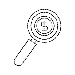 financial magnifier dollar coin money symbol vector illustration