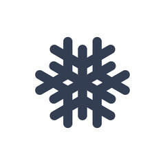 Snowflake icon. Black silhouette snow flake sign, isolated on white background. Flat design. Symbol of winter, frozen, Christmas, New Year holiday. Graphic element decoration. Vector illustration