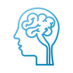 human head and brain icon mind concept vector illustration