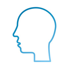 silhouette human head profile man image vector illustration