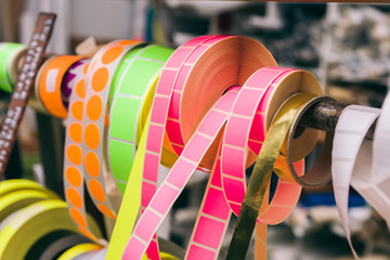 rolls colourful blank pricing or label stickers