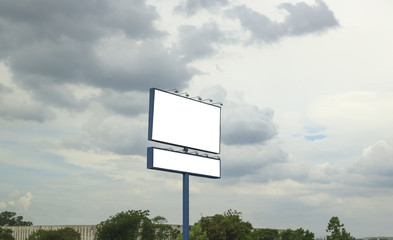 Empty billboard in city