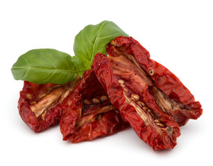 Dried tomatoes isolated on white background cutout