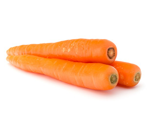Sweet raw carrot tuber isolated on white background cutout