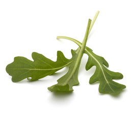 Fototapeta premium Sweet rucola salad or rocket lettuce leaves isolated on white background
