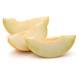 melon slices isolated on white background cutout