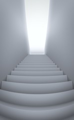 3d render white stairs