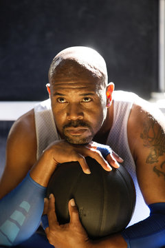 Portrait of a black basketball player
