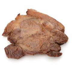 Cooked fried pork meat isolated on white background cutout