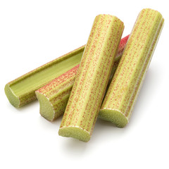 rhubarb stem isolated on white background cutout
